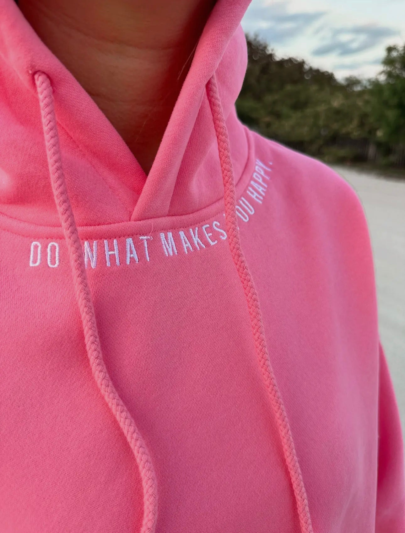 Pink | Do What Makes You Happy embroidered Hoodie